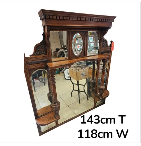 Elegant edwardian overmantle - elegant,