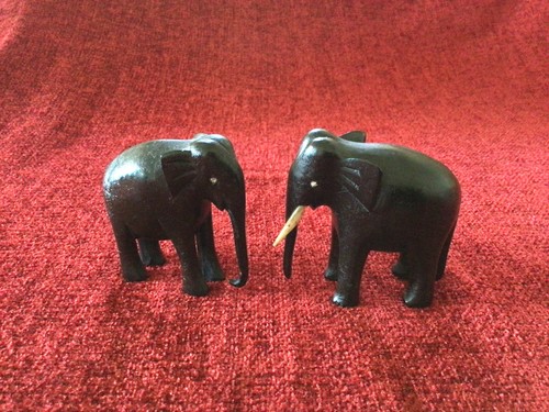 Vintage ebony elephants - vintage,