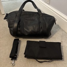 Storksak Bugaboo Leather Black | Luxury Baby Changing Bag