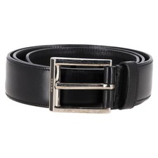 Prada Logo Buckled Belt in Black Leather