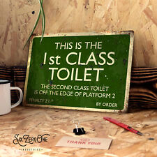 1st Class Toilet Metal Sign Bedroom Man Cave Railway Platform Bathroom Train Set