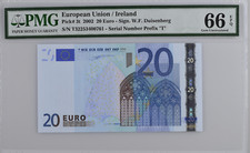 GEM UNC 20 Euro Ireland European 2002 Duisenberg H003F3 P-3t Prefix T PMG 66 EPQ