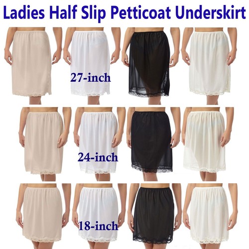 Ladies lace waist half slip - waist,