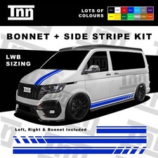 SIDE STRIPE BONNET STICKERS For a LWB VW T5 T4 T6 TRANSPORTER CAMPER VANS DECALS