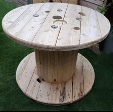 Reclaimed Large Wooden Cable Reel Spool Great Table Outside Rustic Industrial 