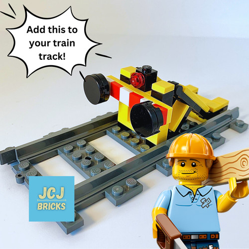 Lego train track end - train,