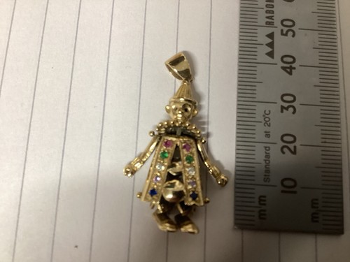 Gold clown pendant - pendant, super