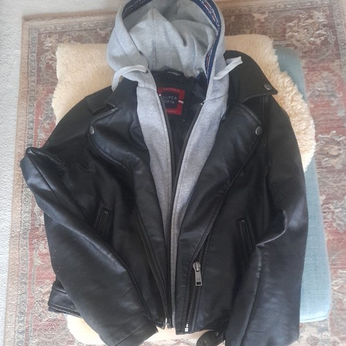 Superdry faux leather hooded - superdry,