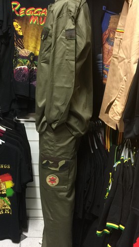 Rasta style army green jacket - green,