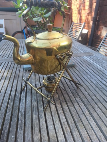 Vintage brass kettle 19th - brass,