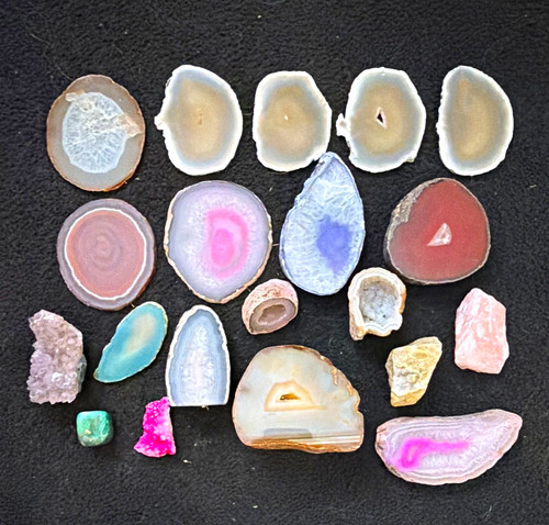 Polished sliced agate mixed - agate,