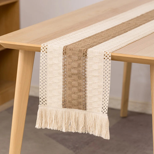 Cotton linen table runner - linen,