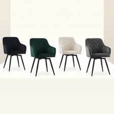 Swivel velvet dining chairs - 2,