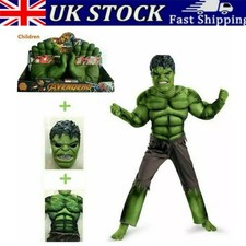 Boys Hulk Fancy Dress Kids Deluxe Incredible Marvel Avengers Cosplay Costume UK