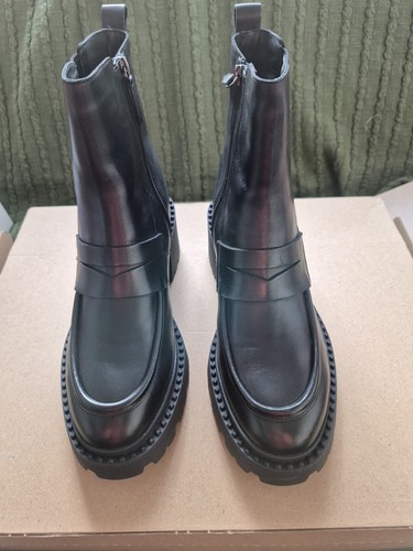 Ash black leather ankle - leather,