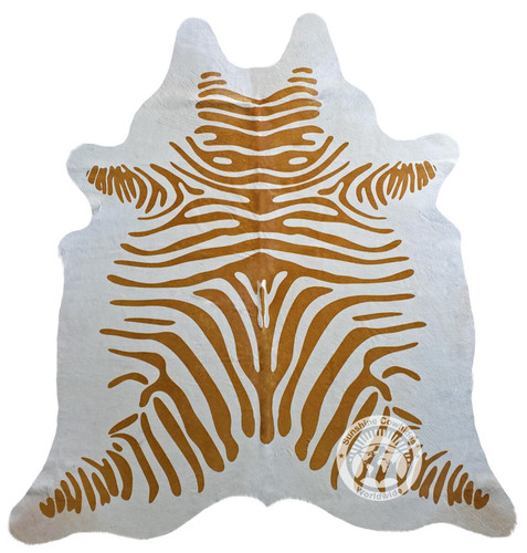 Real cowhide rug printed zebra - cowhide,