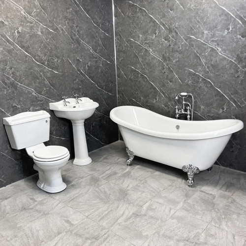 Traditional slipper bath suite - traditional,