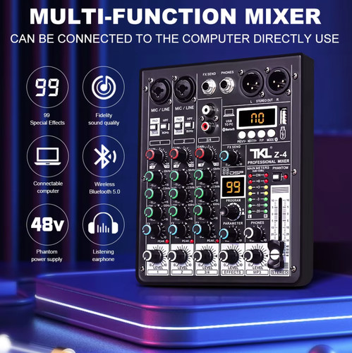 Channel audio mixer with - 4-channel,