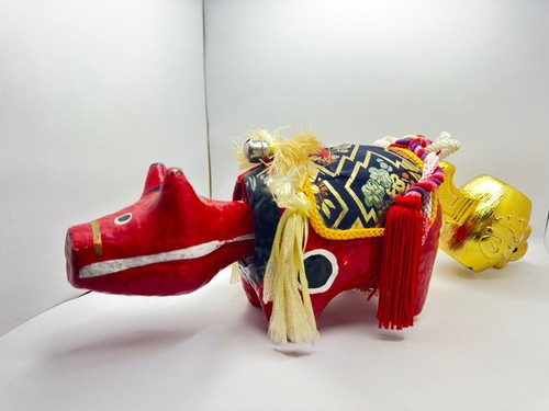 Vintage japanese red akabeko - vintage,