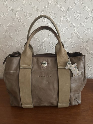 Radley leather handbag green - leather,