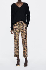 ZARA Animal leopard Print Chino pants Trousers Rare BNWOT💕 Size 42 ref 2010/949