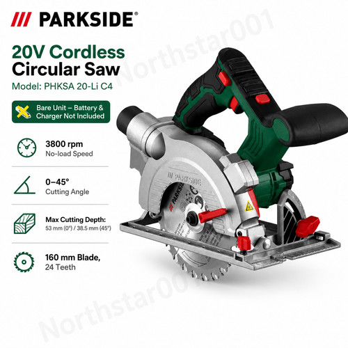 Parkside 20v cordless circular - parkside,