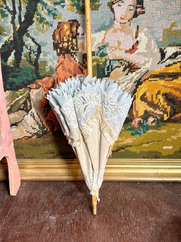 Antique doll umbrella - doll, made