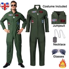 Movie Top Gun Maverick Cosplay Costume Adult Men Pilot Flight Jumpsuit Christmas