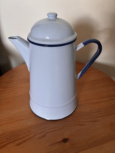 Enamel coffee tea pot large - coffee,