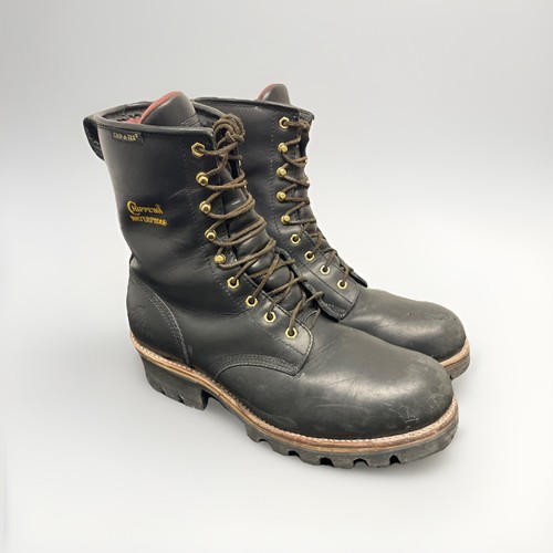 Chippewa black leather - black, logger