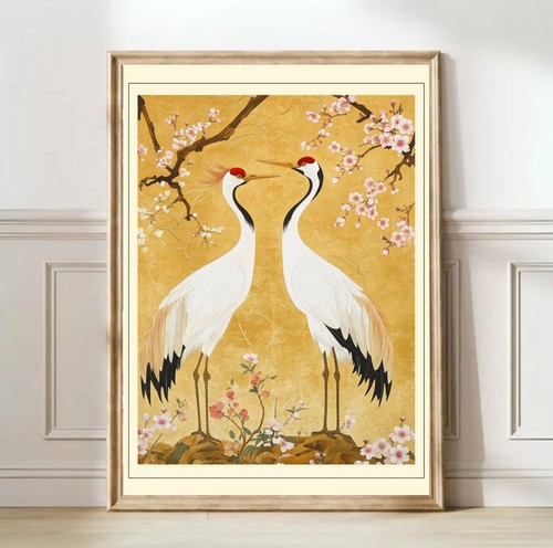 Two cranes japanese herons - japanese,