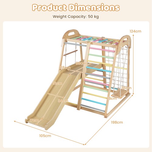 Wooden jungle gym - 8-in-1, kids