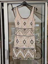 Pisarro Nights Navy Blue Bead Sequin Embellished 1920s Flapper Dress Size 12