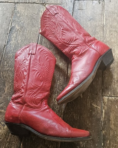 Vintage red leather - red,