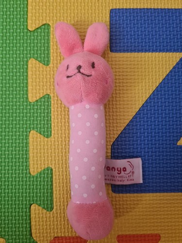 Plush pink bunny - bunny, baby
