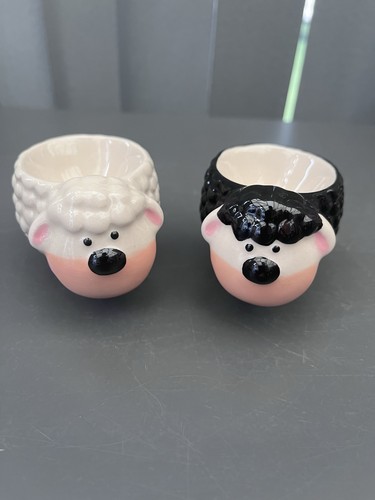 Vintage pair ceramic sheep - pair,