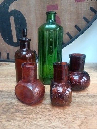 Vintage glass bottles - bottles, and