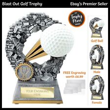 GOLF BALL TROPHY / Male or female Golfer, Trophies, Awards, FREE Engraving - NEW