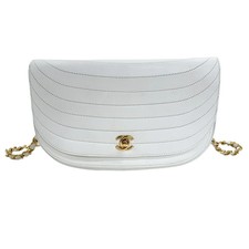 CHANEL White Classic Half Moon