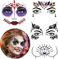 4x Face Gems Adhesive Glitter Jewel Tattoo Festival Rave Party Body Make Up UK