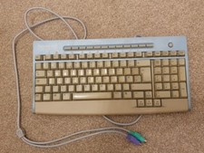 RARE Retro Vintage Packard Bell Grey/Blue Computer QWERTY Keyboard Model 9203