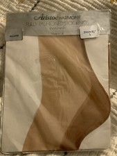 ARISTOC HARMONY VINTAGE FULLY FASHIONED SEAMED SEXY STOCKINGS ALLURE TAN M NEW