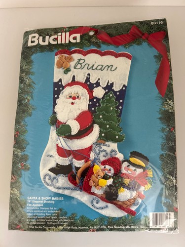 Vtg bucilla santa snow - vtg,