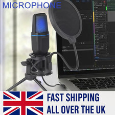 USB Streaming Podcast Microphone Condenser Live RGB Mic Gaming Studio Recordings
