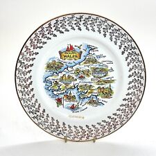 LIVERPOOL ROAD POTTERY SOUTH WALES MAP PLATE VINTAGE ENGLAND LLANGWM TOURIST