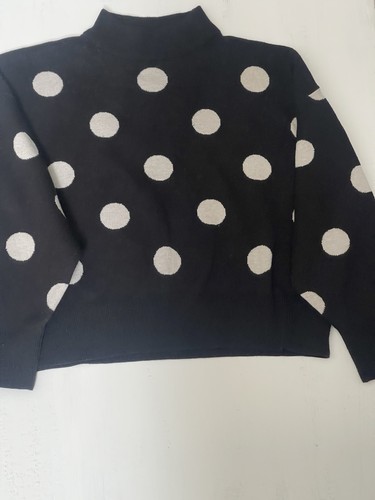 Black white polka dot - black,