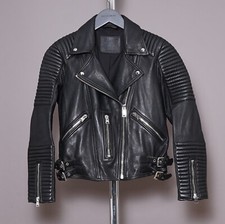 ALL SAINTS Leather Jacket UK10 US6 EU38 Womens Black ESTELLA Biker ALLSAINTS