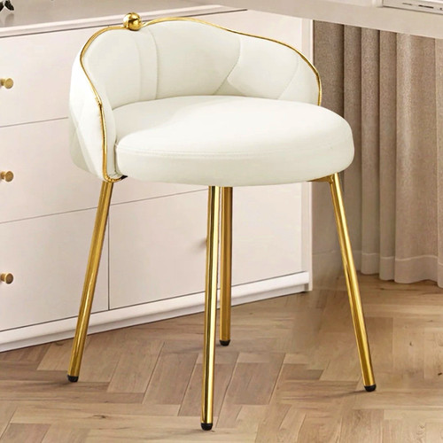 White gold swivel vanity chair - swivel,