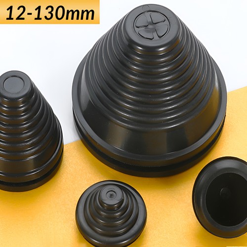 Black rubber tapered wiring - rubber,