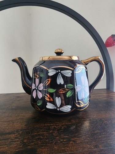 Sudlows burslem black teapot - sudlows,